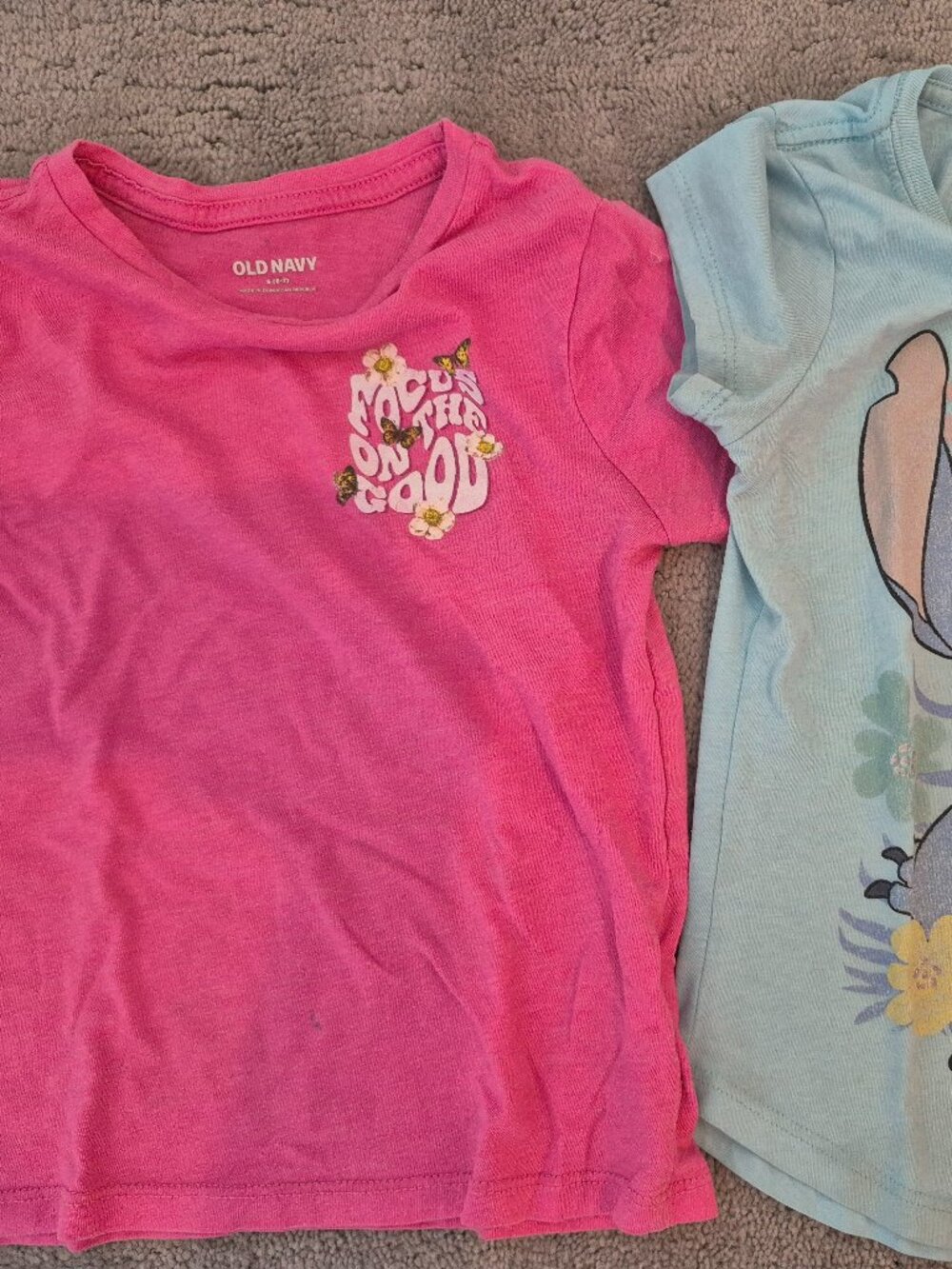 Girls Size Small (6/7 T-Shirt Bundle | Disney Stitch, O'Neill, Old Navy | 5 Tops